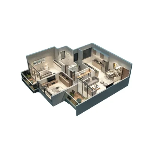 Harivishva Infinia Tathawade 3BHK Floor Plan Image